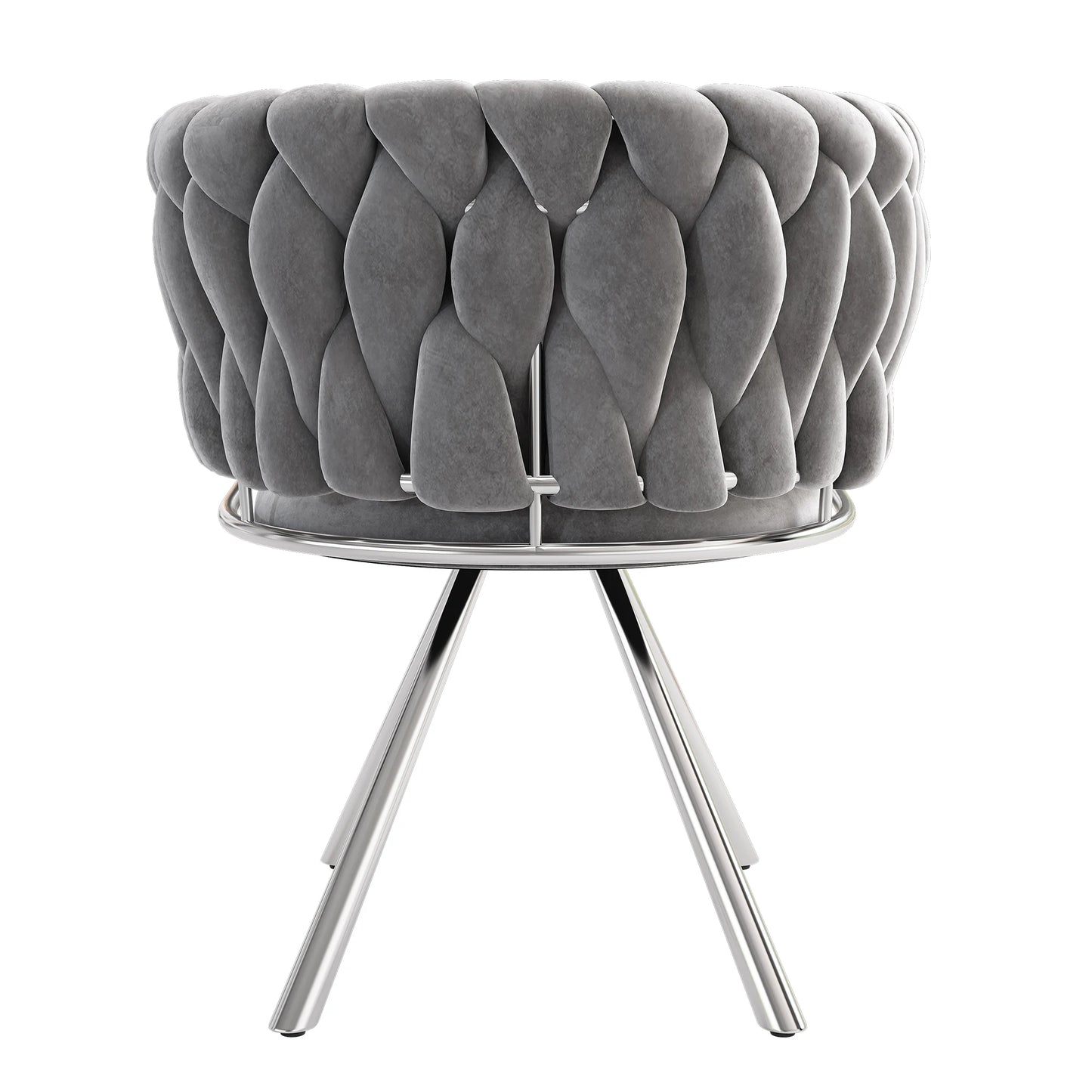 Velvet Eetkamerstoel – Draaibare Stoel – Comfortabele Stoel – Metalen Stoel – Luxe Bekleding – 360° Draaibare Zitting – Draagvermogen 150 Kg - Wit