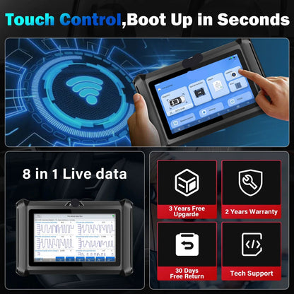 Autodiagnose Scanner – Auto Diagnosetool – Foutcode Lezer – Sleutelprogrammering – WiFi Verbinding – 7-Inch Touchscreen