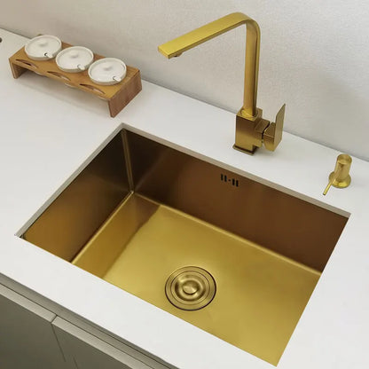 Gouden Kraanspoelbak – Badkamer Wastafel – Spoelbak RVS – Opbouwspoelbak – Onderbouwspoelbak – 60x40 CM – Hoogwaardig Roestvrij Staal – Rechthoekig Design