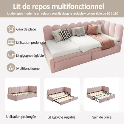Metalen Eenpersoonsbed – Stalen Bed – IJzeren Bedframe – Kinderbed – Eenpersoonsbed 90x200 cm – Veiligheidshek Met Raampjes – Trap Met Opbergruimte – Zonder Matras