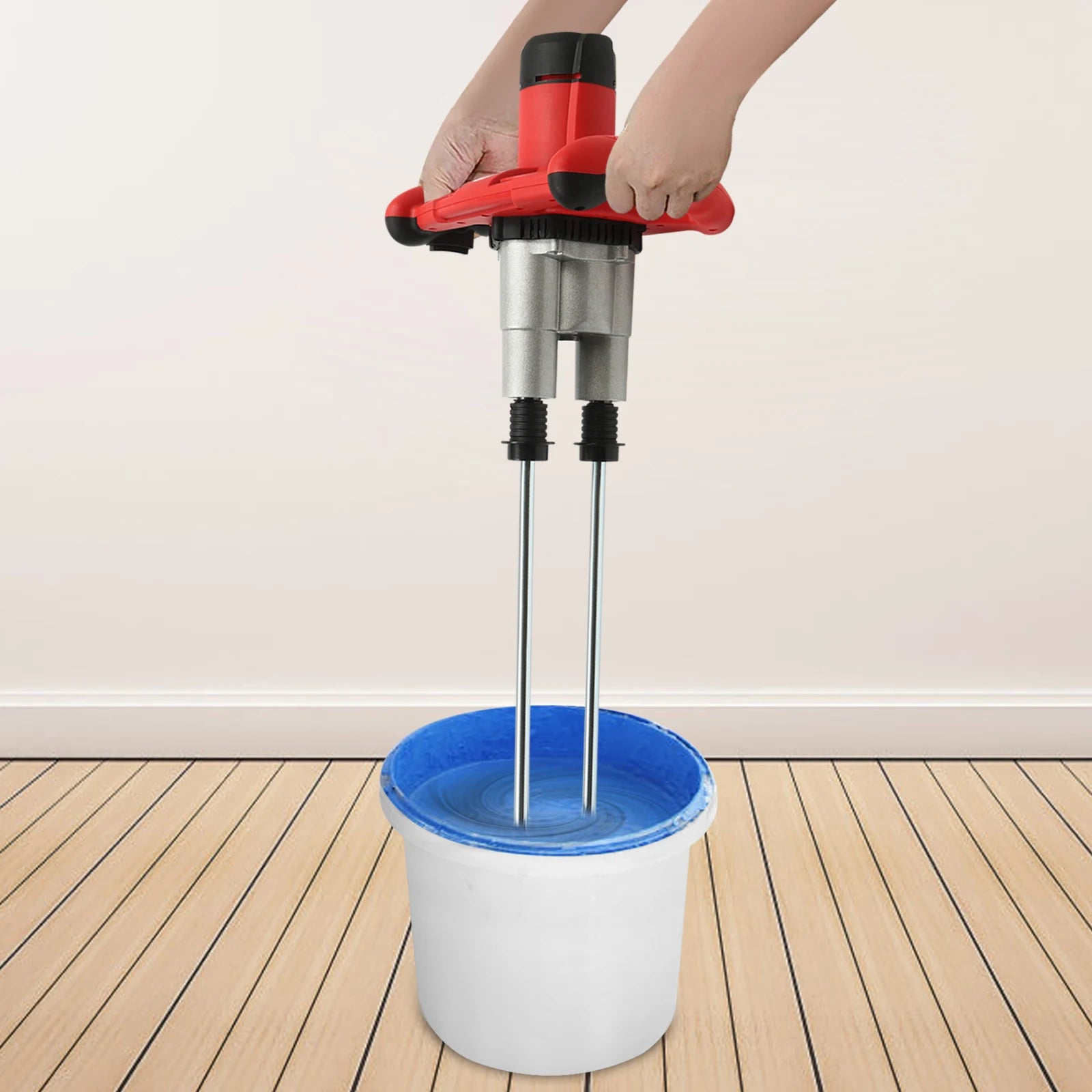 Elektrische Betonmixer - Handmatige - Mix - Whisk voor Glue - Thin Plaster - Paint - Mixing rod - 6 Snelheden - 2800 W - 2-versnelling - Rood - QUORE
