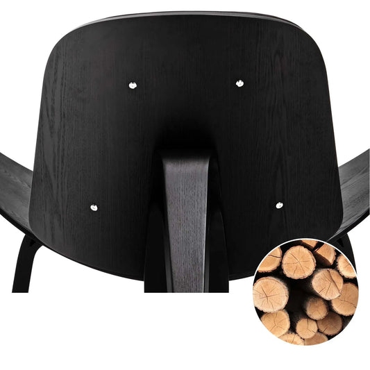 Lounge Chair - Fauteuil - Relaxstoel - Leesstoel - Nordic Solid Wood - Modern Design – Comfortabel & Stijlvol voor Woonkamer - Black Ashwood