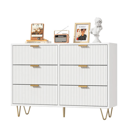 Ladeskast – Ladekast – Commode – Opbergkast – Kast Met 6 Laden – Wit – Ruimtebesparend Ontwerp – Duurzaam Spaanplaat