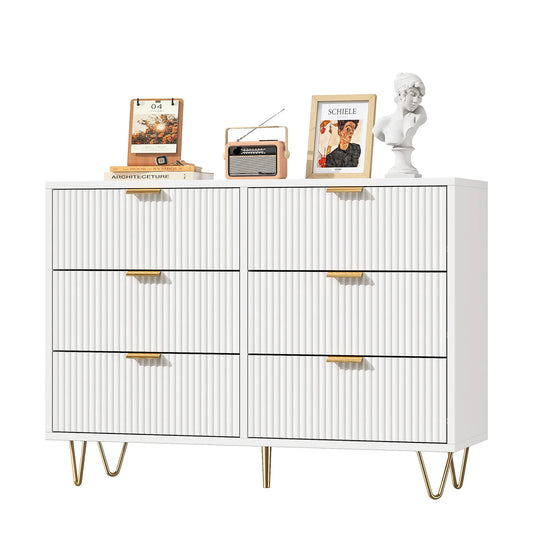 Ladeskast – Ladekast – Commode – Opbergkast – Kast Met 6 Laden – Wit – Ruimtebesparend Ontwerp – Duurzaam Spaanplaat