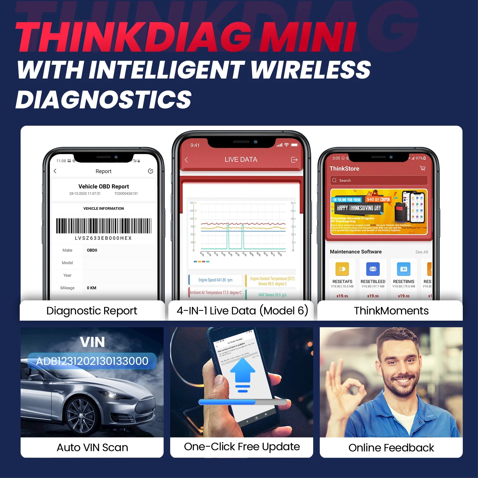 OBD Scanner - OBD2 - Auto Scanner - Auto uitlezen - Diagnose Apparatuur voor Auto's - OBD2 Auto Foutcode Lezer - Bluetooth Diagnose Tool - ECU Scanner - Check Engine Reset - OBD App Ondersteund - Universele Auto Scanner - QUORE