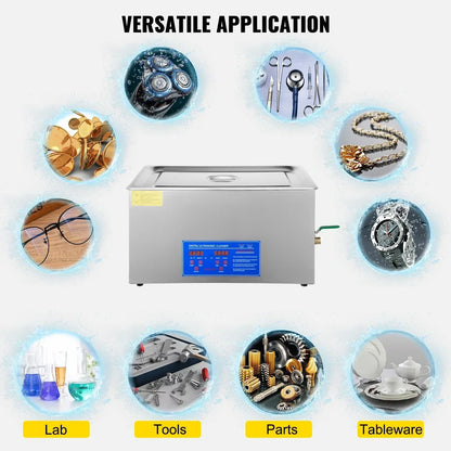 Ultrasoon Reiniger - Roestvrij Staal Professionele -  Ultrasone Reinigingsapparaat - Digitale Verwarmings Timer - Sieraden - Brillen - Tanden - 6L - QUORE