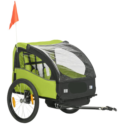Fietskar voor Kinderen - Fietstrailer - Kinderfietskar - Fietsaanhanger - 2-Zits – 140x88x90 cm – Geschikt voor 18+ Maanden – Veilig & Comfortabel - Kids trailer voor twee personen - Rood - QUORE