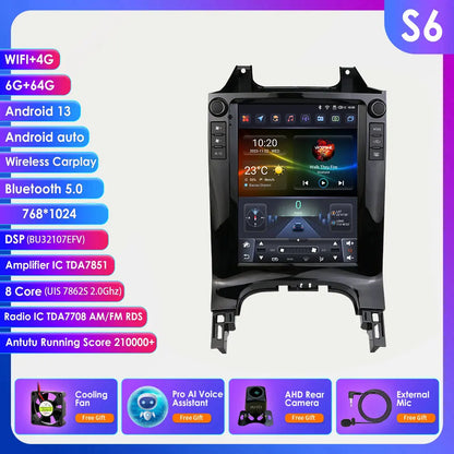 2 DIN Autoradio – Multimedia Systeem – Auto Stereo – Navigatie Unit – Touchscreen Radio – Android 13 OS – 9,7 Inch Verticaal Scherm - QUORE