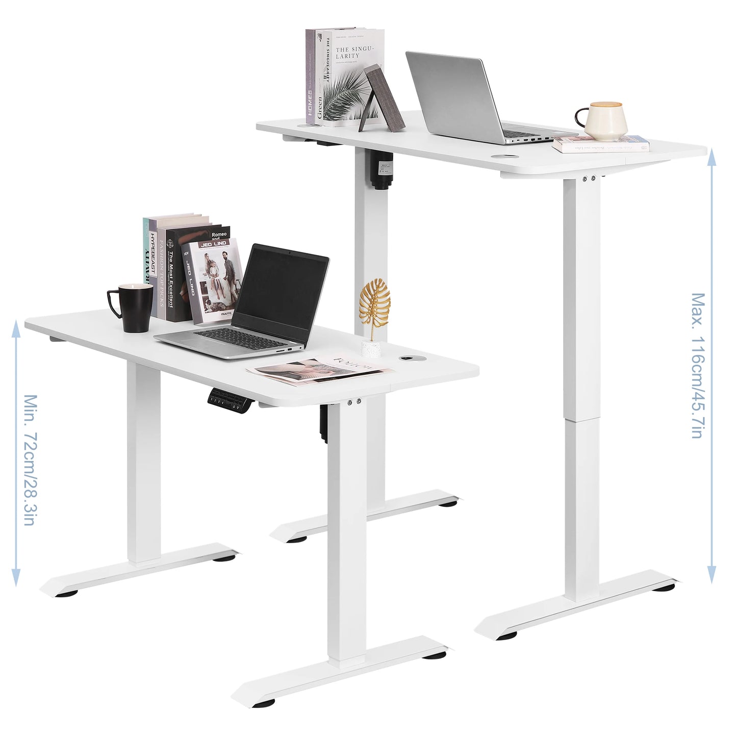 Elektrisch Gaming Bureau - Kantoor - Bureau - Hoogte Verstelbaar - 120x60cm - 4 Geheugeninstellingen - Stalen Frame - 120 x 60 x 1.8 cm