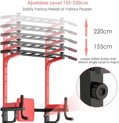 Power Tower Pull Up Bar Strength Bodybuilding Standing 200kg Workout Equipments Ultra-functional Dip Station Home Fitness - QUORE
