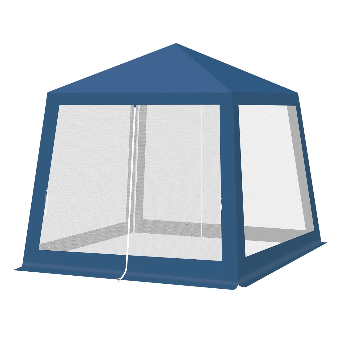 Tuinpaviljoen - Partytent - Tent - Easy up Partytent - 3x3m - met Muskietennet en Gaaswanden - Partytenten - Waterafstotende Tent voor Terras, Patio en Tuin - Eenvoudige Montage - Pergola - Paviljoen - Blauw