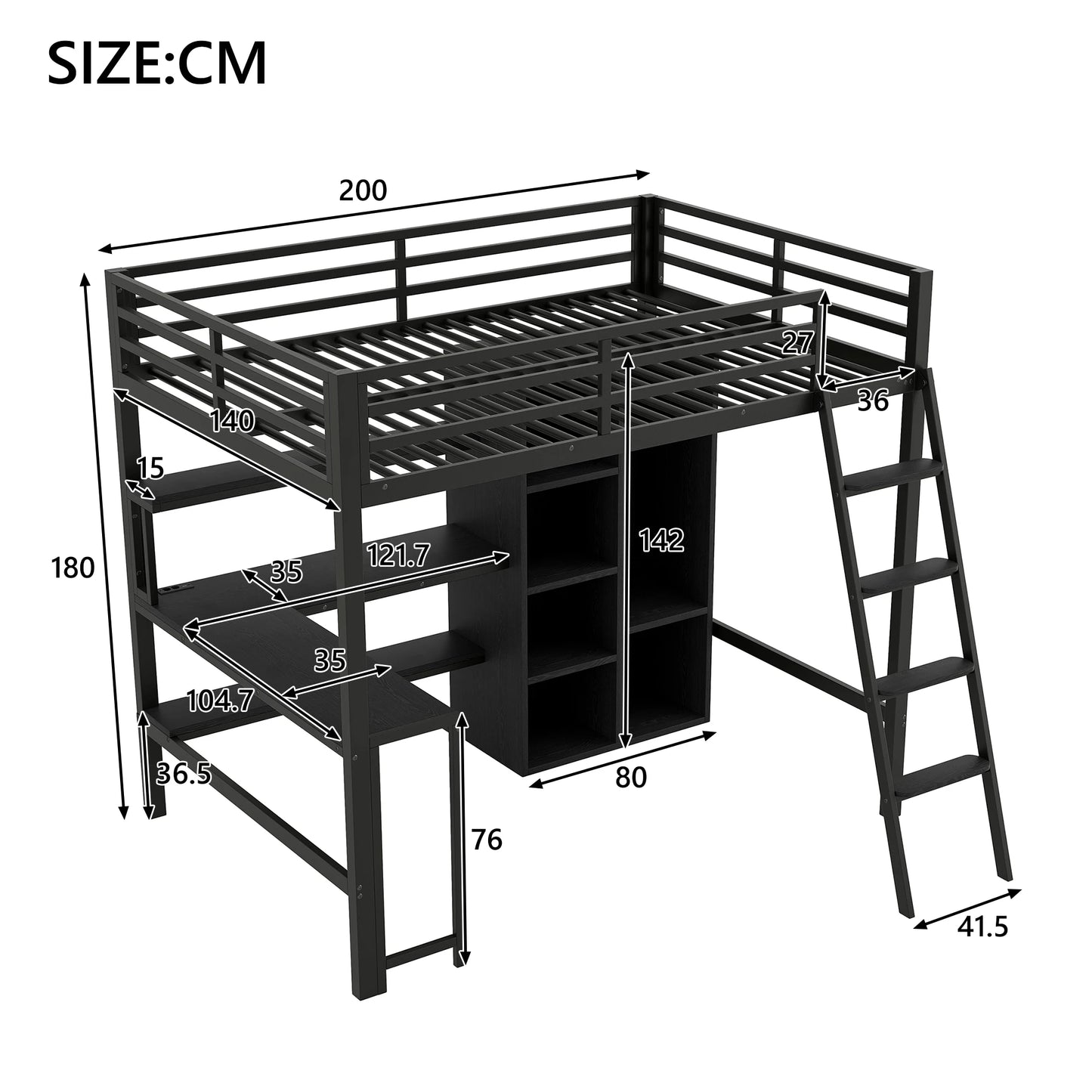 Kinderbed – Kinderbedje – Peuterbed – Jongerenbed – Houten Bed – Massief Grenenhout – Veilig Bedhek 60 cm Hoog – Open Vloerontwerp Zonder Lattenbodem