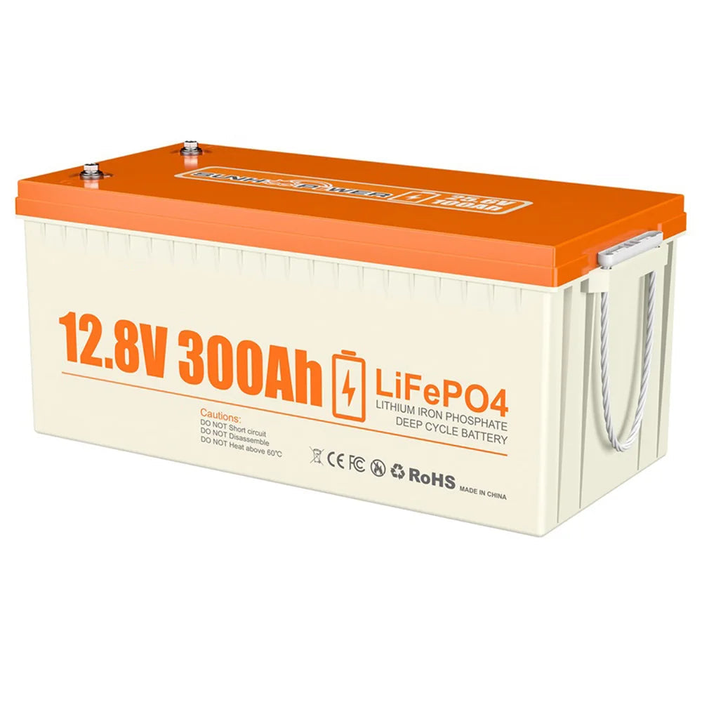 12V 300Ah LiFePO4 Batterij – Lithium Accu – Energieopslag – Zonne-energie Batterij – Camper Accu – Lichtgewicht – 200A BMS Veiligheid