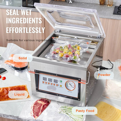 Vacumeermachine - met Digitale Bediening - Vacuum Sealer - Vacuummachines - Foodsaver - Seal Apparaat - 120W - Kamer Vacuümapparaat - DZ-260C-V2