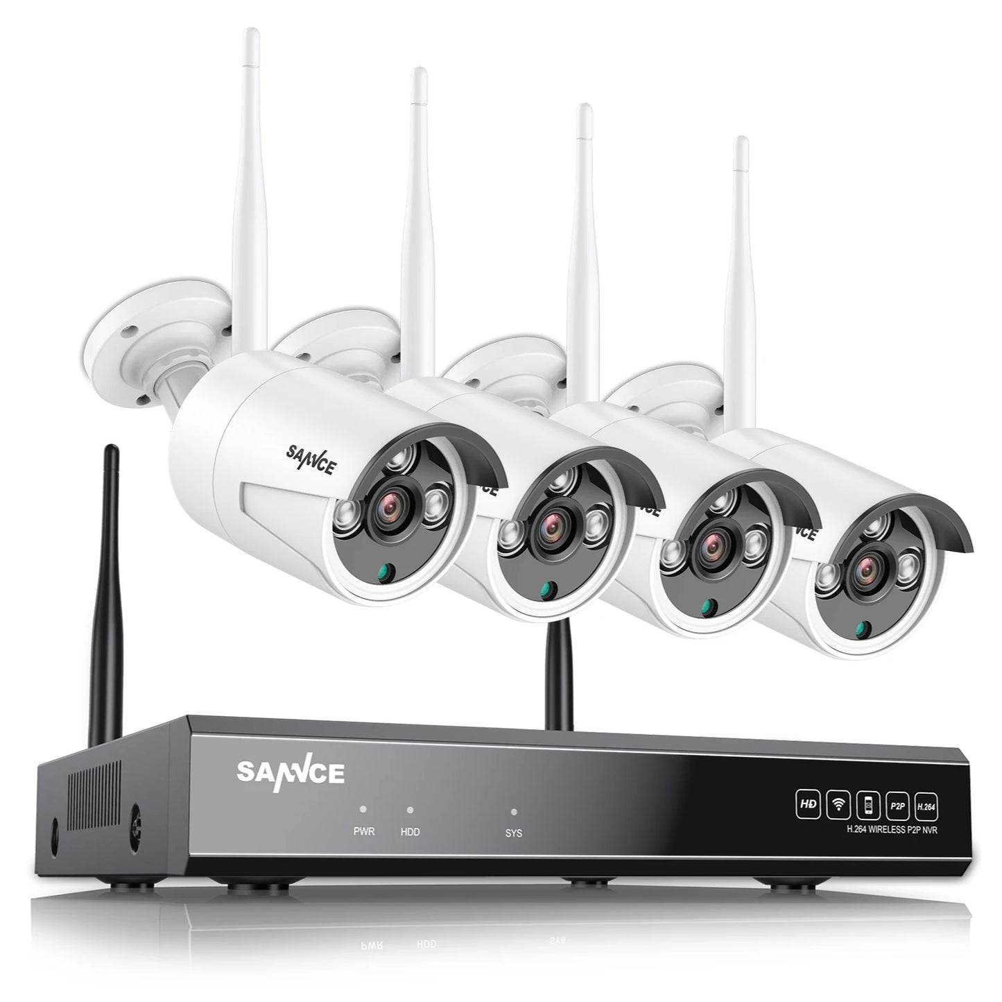 Draadloos Bewakingscamera Systeem – Beveiligingscamera Set – CCTV Camera – Wifi Camera – Videobewaking – 8-Kanaals NVR Met 2TB Opslag – 3MP Camera’s Met Nachtzicht & Audio Opname - QUORE
