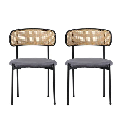 Velvet stoel – Eetkamerstoel – Kuipstoel – Lounge stoel – Woonkamerstoel – Set van 2 – Zachte velvet bekleding – Stevige metalen poten