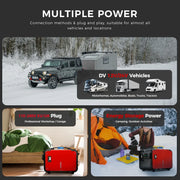 Diesel luchtverwarmer - Luchtverwarmer Parkeerverwarming - Dieselverwarming - Met afstandsbediening - App Control - 8KW - 5000W - 12V-220V - Rood