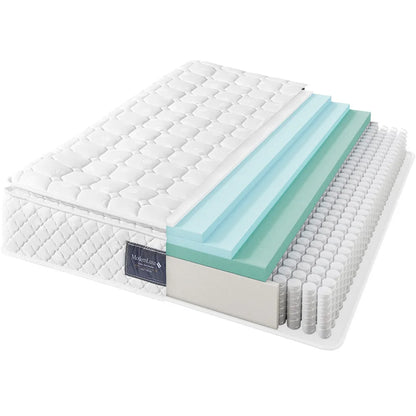 7-Zones Koudschuim Matras – Pocketvering Matras – Ergonomisch Matras – Anti-Allergie Matras – 140x200 cm – 25 cm Hoog – Öko-Tex Gecertificeerd – Ventilerend & Stevig