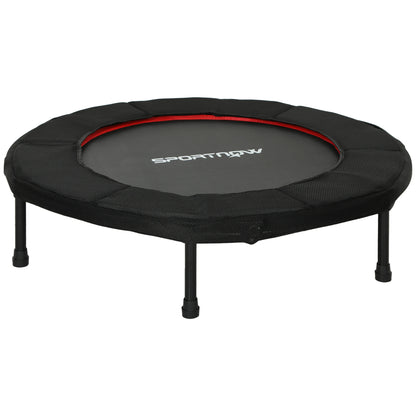 Fitness - Trampoline - Vouwbaar - Steel - Frame - Oefeningen-Buik - Cardio - Training - Ø-102-cm - Veiligheidsmat - Max-100-kg - Rood - QUORE