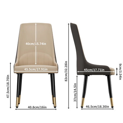 Eetkamerstoel – Keukenstoel – Stoel – Kuipstoel – Set van 2 – Kunstleer Bekleed – Stevig Metaal Onderstel – Compact 52x49x90 cm – Draagvermogen 150 kg