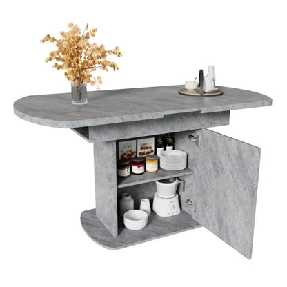 Uittrekbare Eettafel – Uitschuifbare Tafel – Flexibele Tafel – Ruimtebesparende Eettafel – Robuust Metalen Frame – Snelle Montage - 130 x 70 x 75 cm - Grijs
