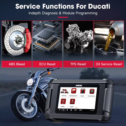 Motorfietsdiagnosetool – Foutcode Scanner – Onderhoudsapparaat – Diagnose Scanner – Ducati Diagnosetool – 5 Inch Touchscreen – WiFi Verbinding