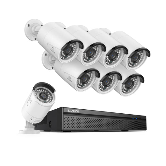 8-Kanaals Beveiligingsset – CCTV Systeem – IP Camera Set – NVR Beveiliging – PoE Beveiliging – 8MP Resolutie – 4TB Opslag – Nachtzicht 30 Meter