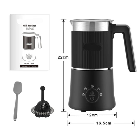 Elektrische Melkopschuimer en Stomer 5-in-1 - Stil en Automatisch - voor Warm en Koud Melkschuim - Perfect voor Latte Cappuccino en Macchiato - QUORE