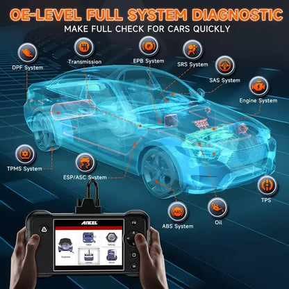 OBD2 Diagnose Tool – Auto Scanner – Foutcode Lezer – Systeemdiagnose – Live Data – Waarschuwingslampjes Reset – Meertalige Ondersteuning