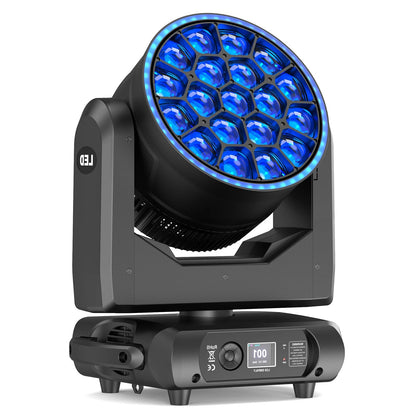 RGBW Moving Head Licht – LED Moving Head – Stage Light – DJ Licht – Disco Verlichting – Upgraded EU Plug – 19x15W LED Met 540° Pan & Elektronische Zoom