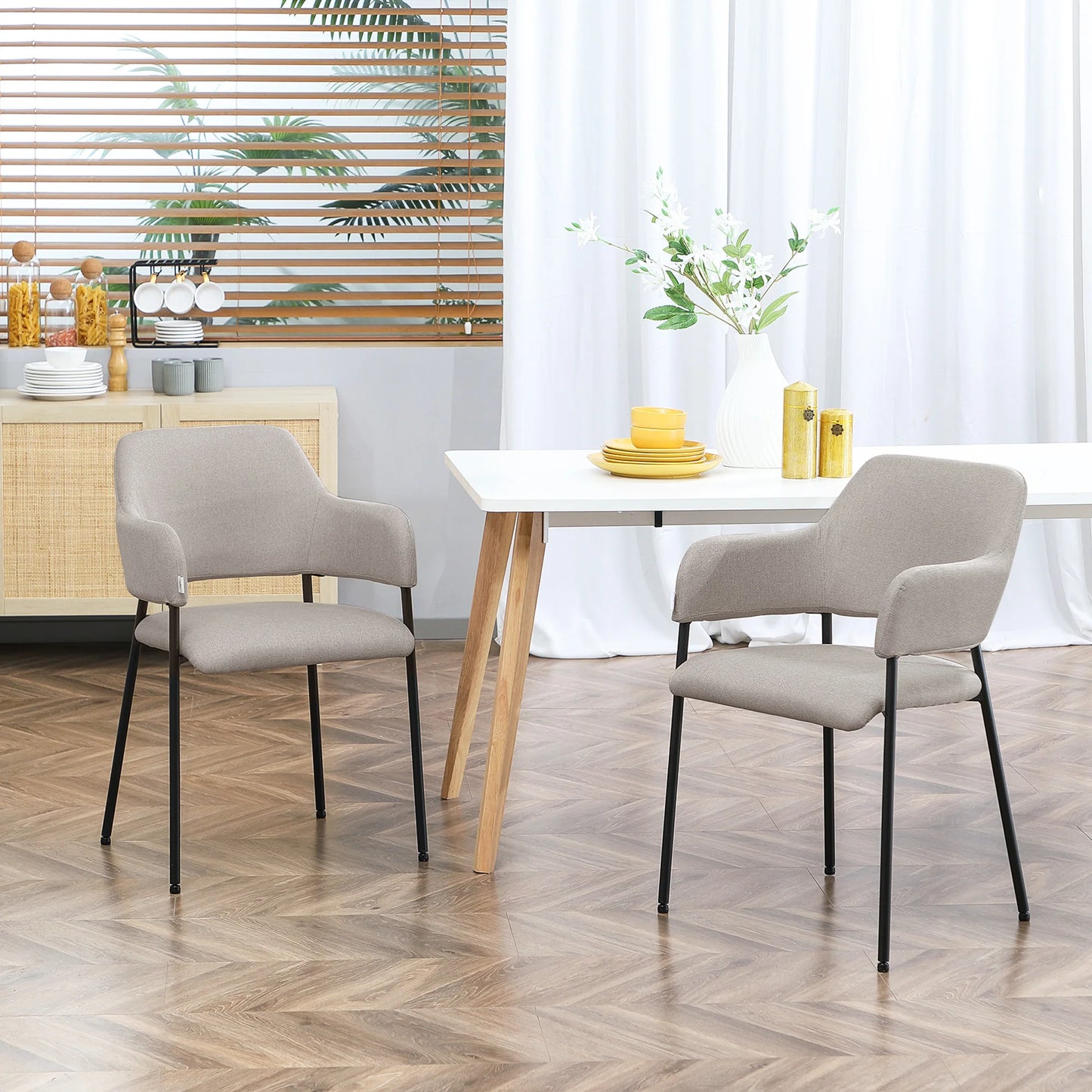 Eetkamerstoelen – Stoelen – Zitmeubelen – Dining Chairs – Ademend Polyester – Stevig Stalen Frame