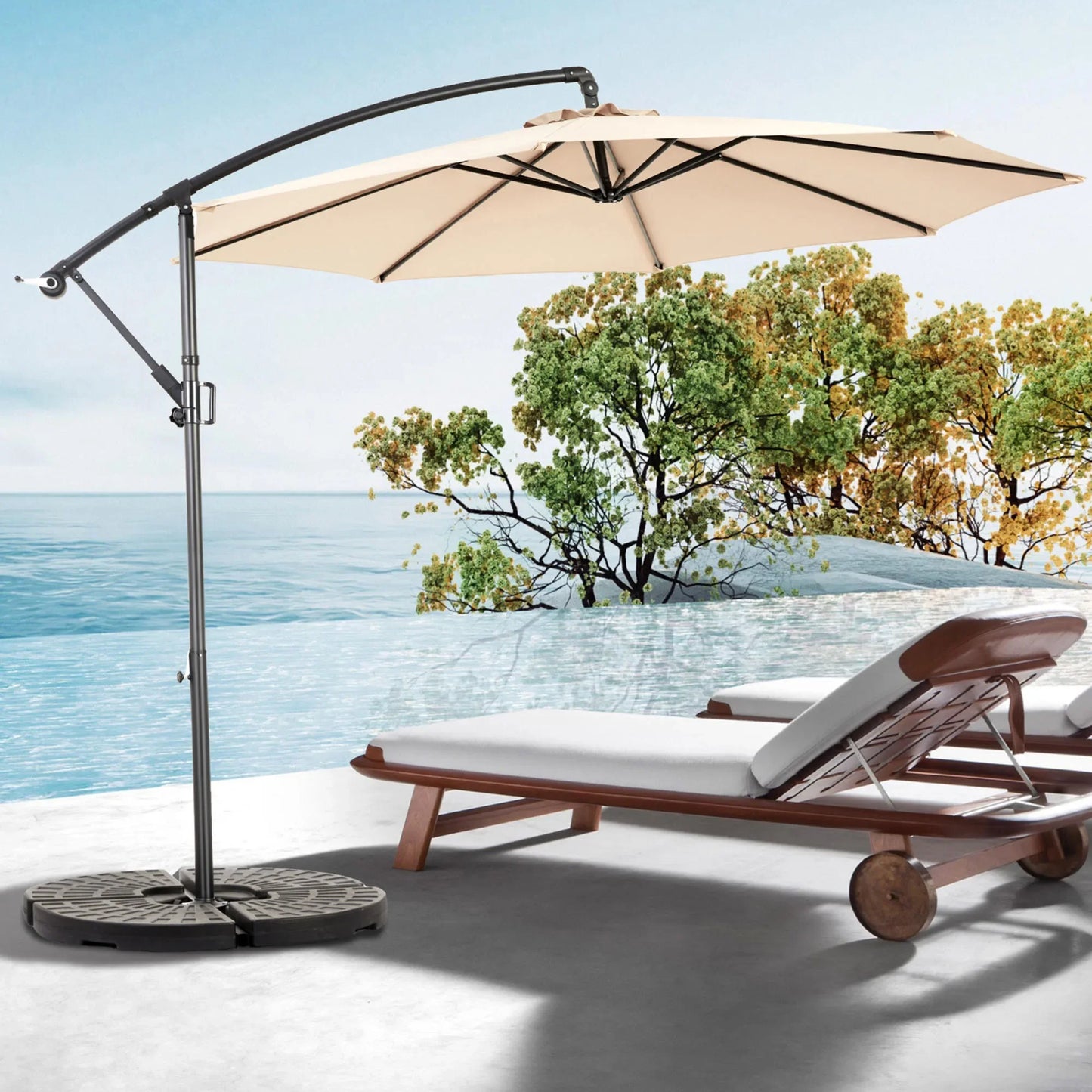 Zweefparasol – Hangparasol – Terrasparasol – Tuinparasol – Balkonparasol – UPF50+ Bescherming – Ø 2,6 Meter Diameter