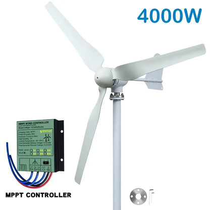 Hybride Zonnestroom- en Windenergiesysteem – Zonne-energie Systeem – Windturbine Kit – Duurzame Energieoplossing – Zelfvoorzienend Energiesysteem – 24V Met MPPT Controller – Hoge Energieopbrengst Tot 10 kWh/Dag – Weerbestendig Design