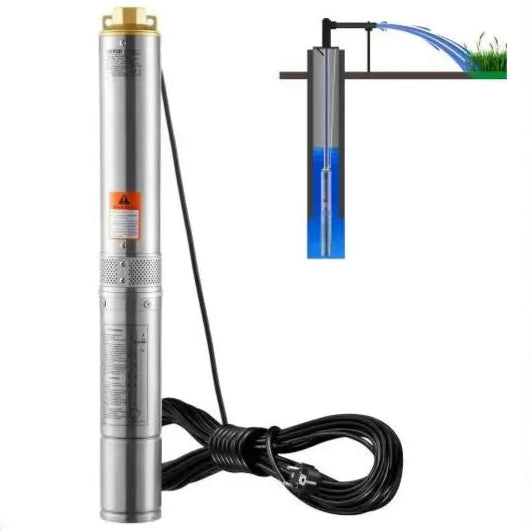 Dompelpomp - Waterpomp - Pomp - 370W - RVS Constructie, 230V, Voor Waterputten en Irrigatie - Tuinpomp - Diepwaterpomp - Elektrische