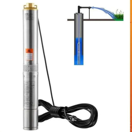 Dompelpomp - Waterpomp - Pomp - 750W - RVS Constructie, 230V Voor Irrigatie en Watervoorziening - Tuinpomp - Diepwaterpomp - Elektrische
