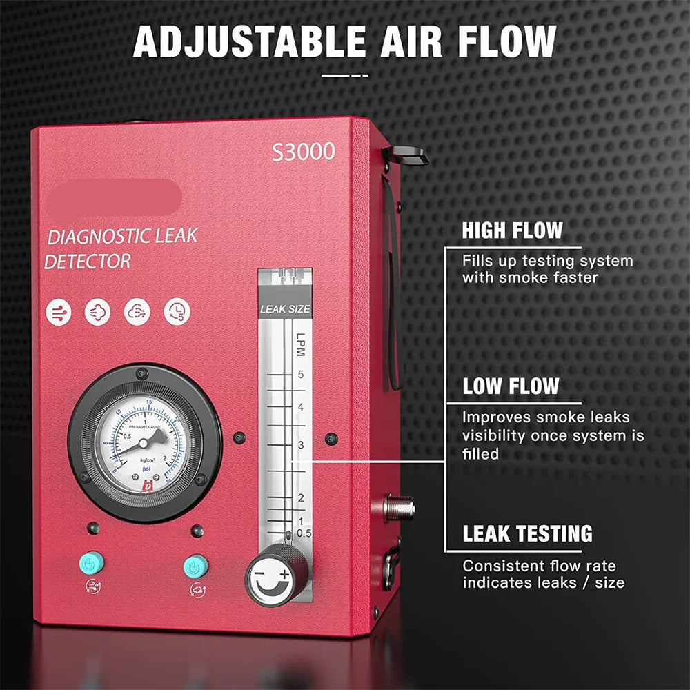 S3000 - Leak Detection - Dye Leak Detection - Smoke Leak Detector - 12V - 12 PSI - Built-in Air Pump - Crankcase System Test - Intake System Test - Turbo System Test - EVAP System Test