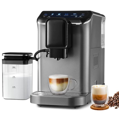 Volledig Automatische Espressomachine – Koffiemachine – Espressoapparaat – Melkopschuimer – Barista Machine – 20 Bar Druk – 15 Maalinstellingen