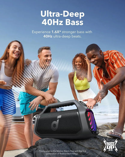 Draagbare Outdoor Speaker – Bluetooth Speaker – Waterdichte Speaker – Mobiele Speaker – RGB Verlichting – 140 Watt – IPX7 Waterdicht - QUORE