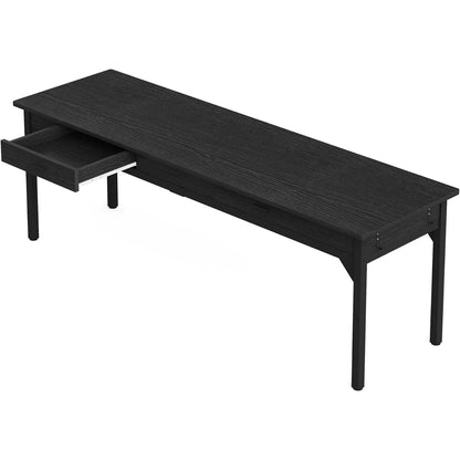 Bureau – Werkplek – Thuiswerkplek – Twee Personen – Extra Breed – Met Laden – Verstelbare Pootbeschermers - 200 x 60 x 82 cm - Zwart