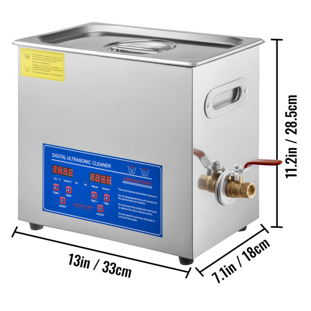 Ultrasone reiniger - Wasmachine - Ultra Sonic Cleaner - Ultrasone Reiniger Bril - 6L - 180W - 7-12 Inch 8 Records Ultrasone Vinyl Reinigingsmachine