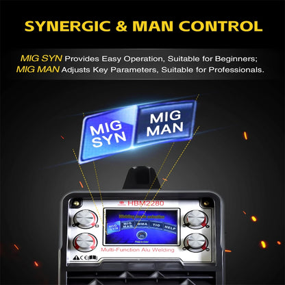 MIG-lasmachine – Lasapparaat – Lasinverter – TIG-lasser – ARC-lasmachine – 26V Toorts – Intelligente Bediening met LCD-display