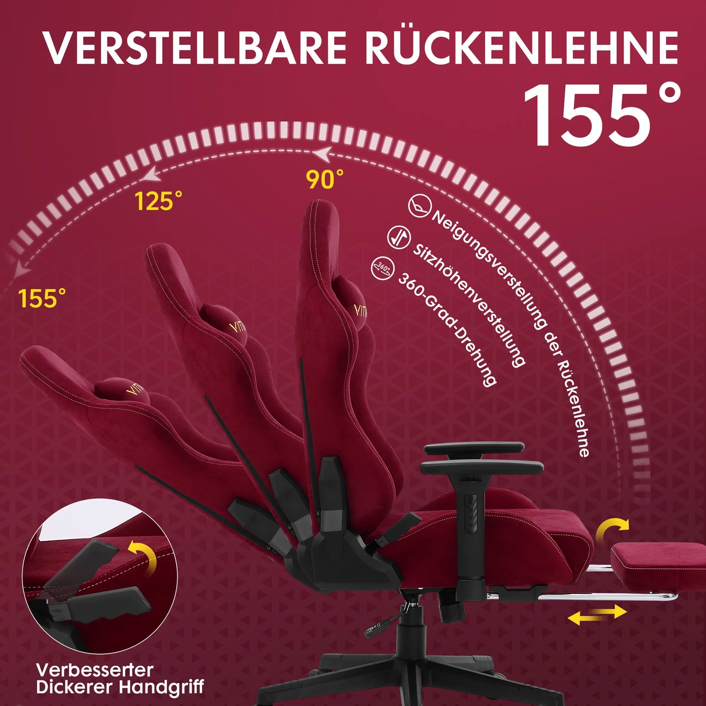 Ergonomische bureaustoel – Gaming stoel – Office chair – Draaistoel – Computestoel – Verstelbare zithoogte – Echt leren bekleding – Grijs - QUORE
