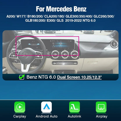 Android Auto Adapter – Draadloze CarPlay Adapter – Smart Car Connectivity – USB Plug-and-Play Adapter – Voor Mercedes Benz NTG6.0 (2019-2022) – Draadloze Verbinding – Compact Design - QUORE