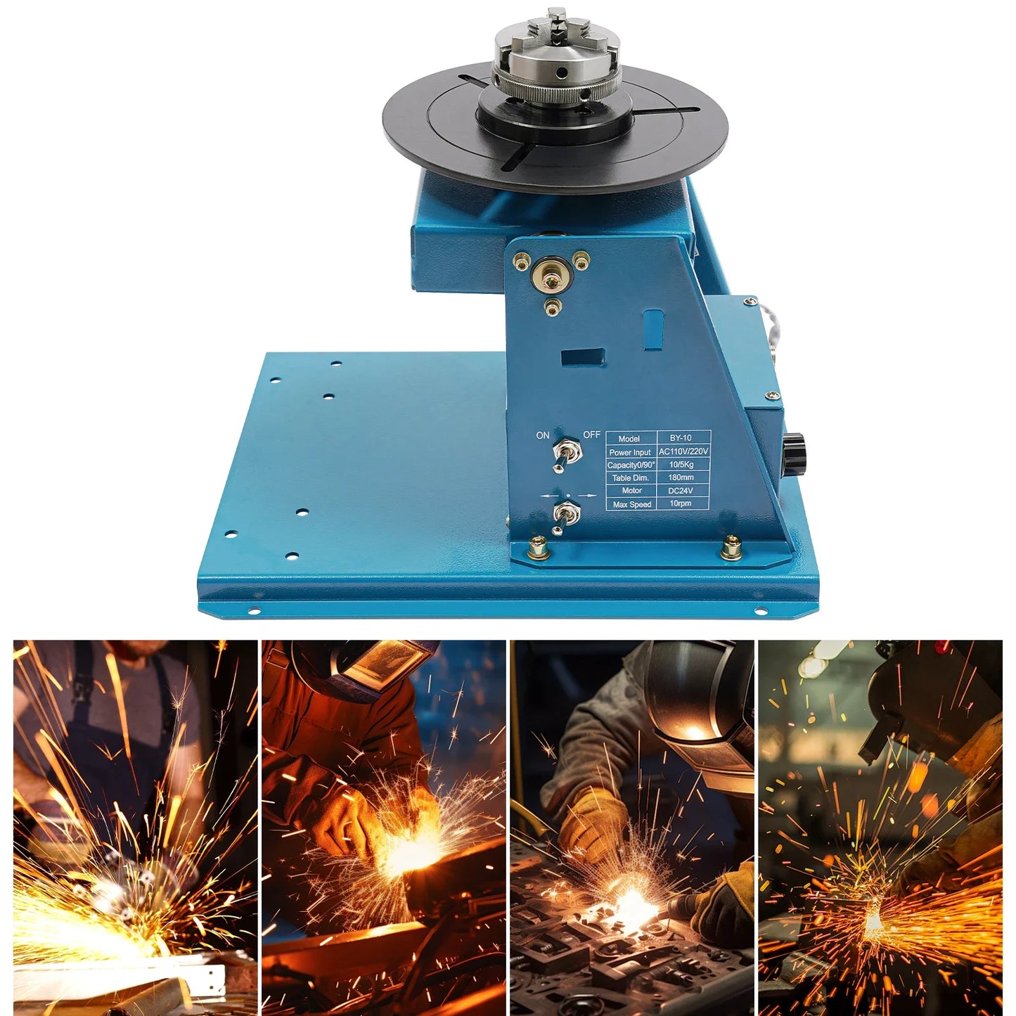 Elektrische Laspositioneerder – Lasdraaiplateau – Lashouder – Lasrol – Draaibaar Tafelblad – 10 Watt Motor – Kantelbaar 0-90°