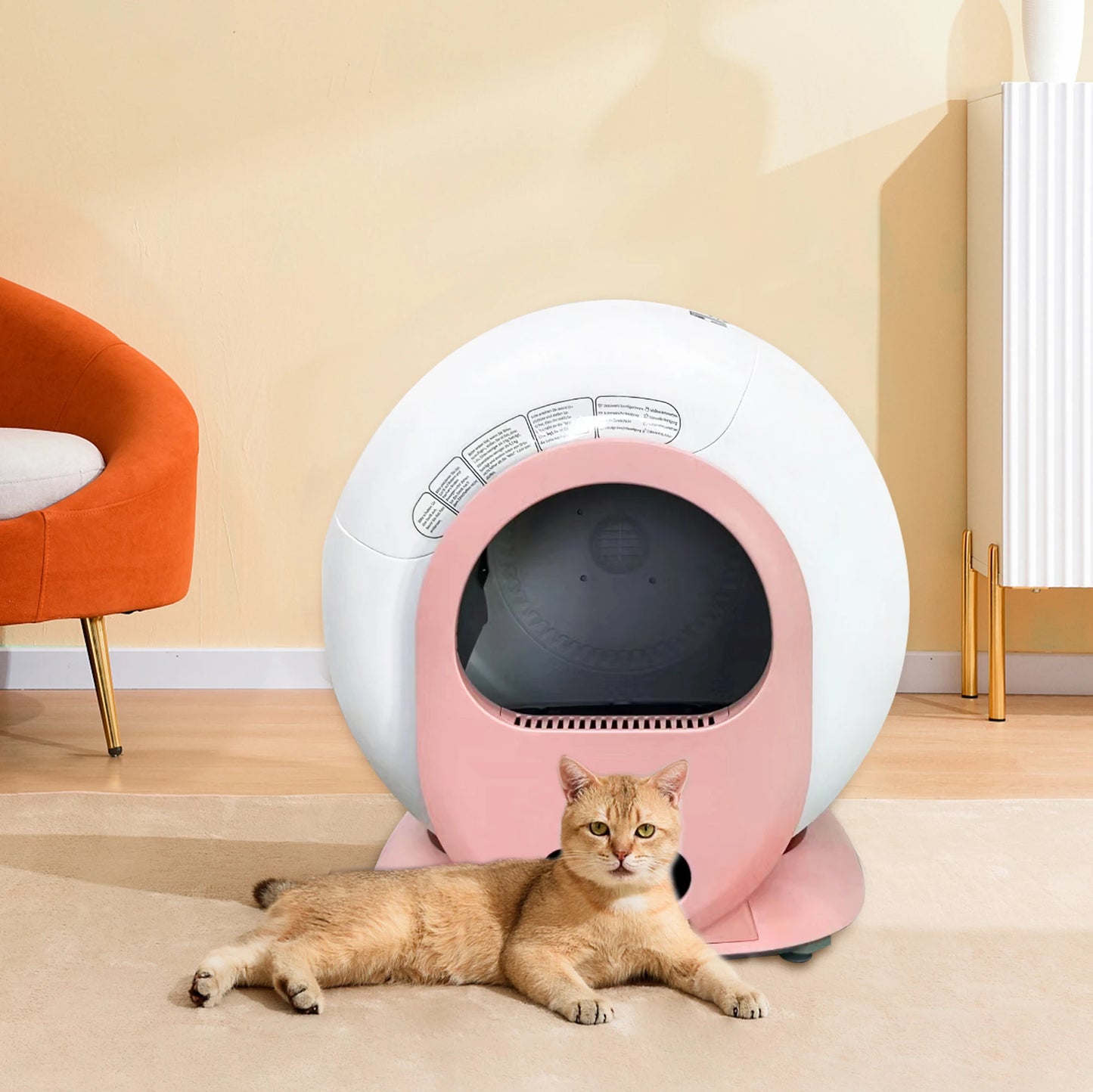 Kattenbak – Automatische Kattenbak – Zelfreinigende Kattenbak – Elektrische Kattenbak – Kattenbak Met App – 6L Afvalcontainer – Laag Instapniveau