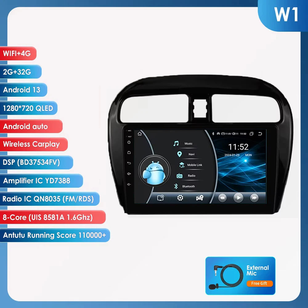 Android 14 Autoradio – Multimedia Speler – Car Radio – GPS Navigatie – Touchscreen – 9 Inch Display – Qualcomm Snapdragon – 128GB Opslag
