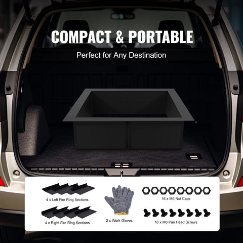 Fire Pit - Vuurplaats - Vuurschaal Buiten - Vuurkuil Buiten - Vuurschaal- Tuinhaard - vuurkorf - 30x30 in Binnendiameter 10inch - voor Buiten Kamperen Vreugdevuren