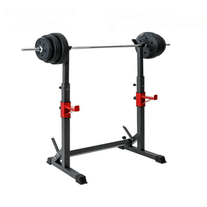 Power Rack - Haltersteunen - Squat Rek - Verstelbaar Squat Rack & Haltersteun - Multifunctioneel Krachtstation - Zwart - QUORE