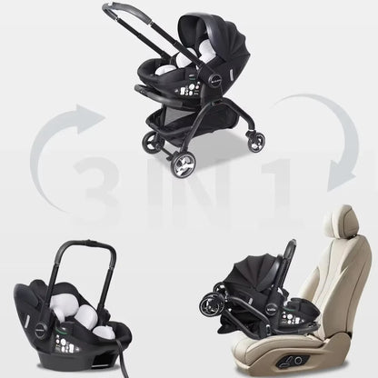 Portable 3-in-1 Baby Stroller Newborn Baby Sleeping Basket Multi-function Child Car Seat Luxury Baby Carriage Foldable
