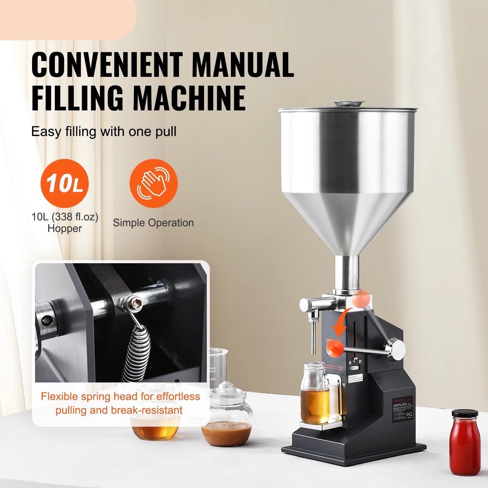 Vloeistof Vulmachine - Oliepomp - Vloeistofpomp - Handmatige Vloeistof- en Pasta Vulmachine - 5-100ML - Instelbaar & Efficiënt - QUORE